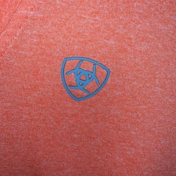 Ariat Womens Orange V-Neck Short Sleeve Performance Tee M - Picture 4 of 10